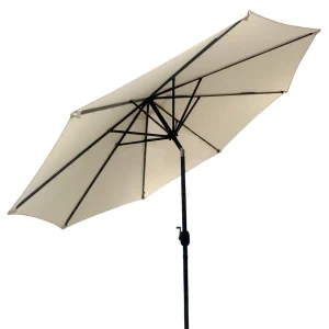 Sombrilla Quitasol Con Iluminación Solar Beige