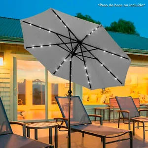 Sombrilla con Iluminación Solar Beige