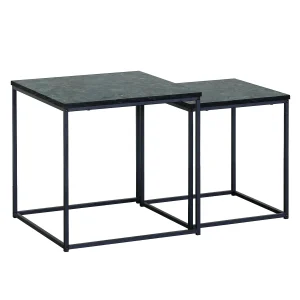 Set Mesas Laterales Estilo Marmol Negro