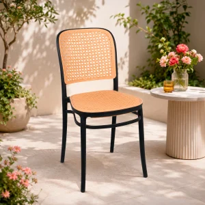 Silla Terraza Plástica Cairo Negra-Beige Grande