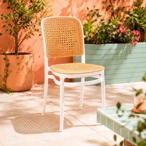 Silla Terraza Plástica Cairo Blanca-Beige Grande