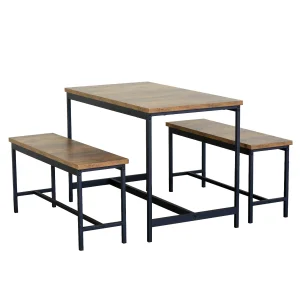 Juego de Comedor 4 Personas 75x110x60cm Industrial