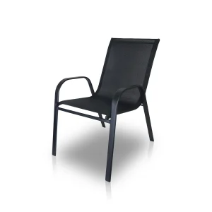 Silla de exterior de acero  88x56x72 Negro
