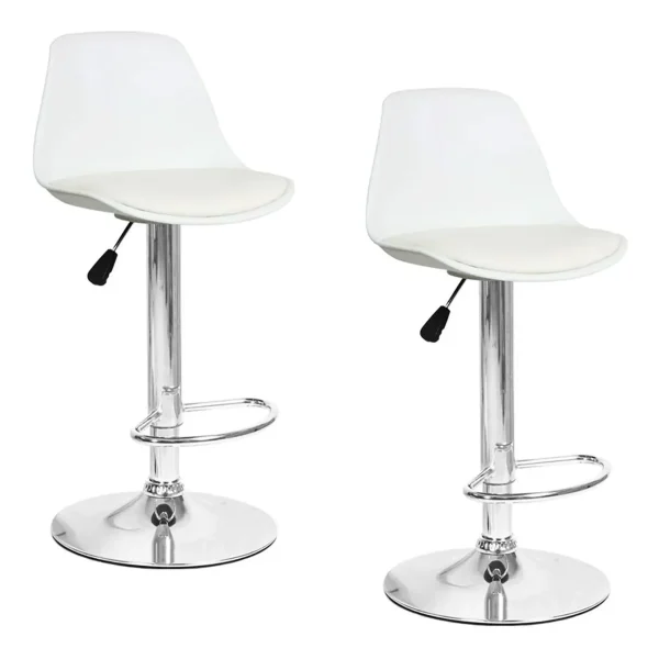 Set x 2 Sillas Altas de Bar Orlando Blanco