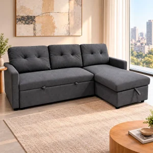 Sofá Cama Seccional Oslo 3 Cuerpos Gris